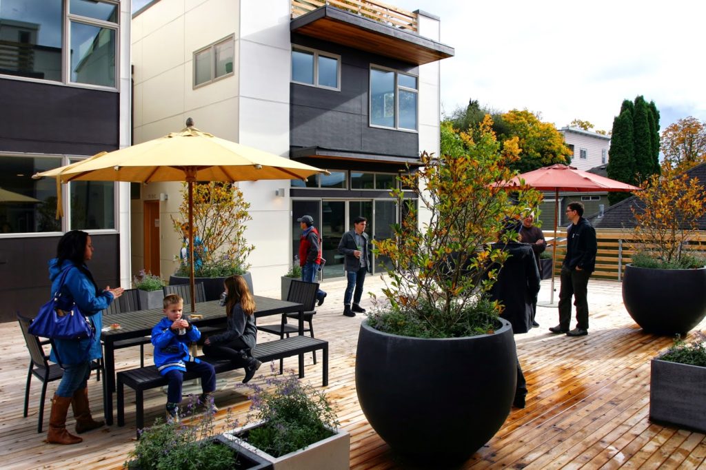 Courtyard Lid over Parking at Marion Green Courtyard Townhomes